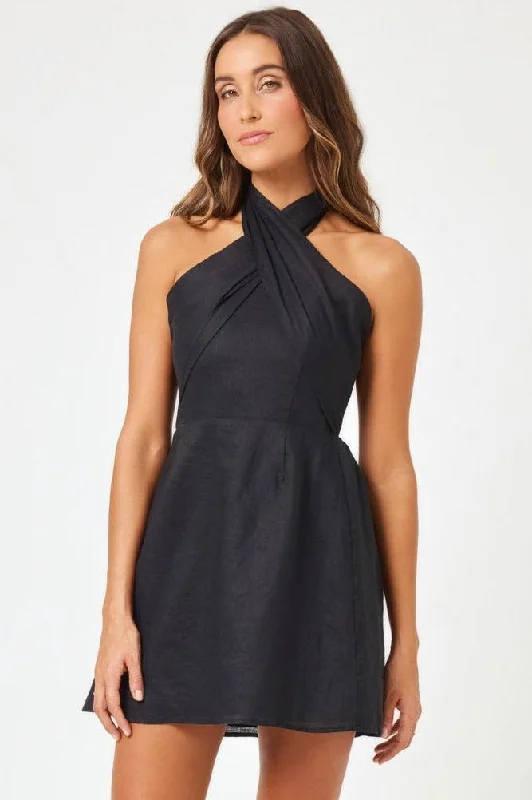 LSPACE Under the Sun Convertible Linen Mini Dress Trendy mini dresses under $50