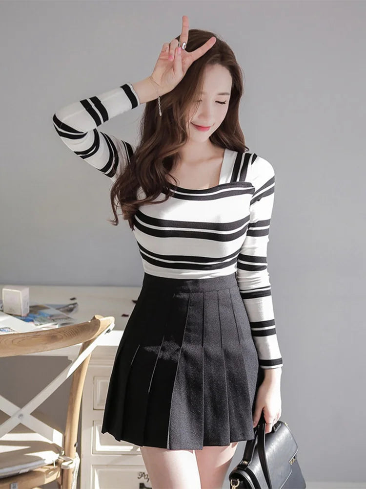 Spring High Waist Ball Pleated Sailor Skirt Everyday wear unclassified skirts