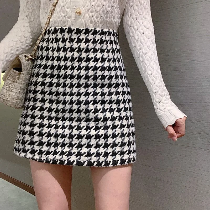 Women's Fashion Plaid High Waist Skirts Tiered unclassified skirts