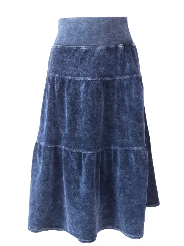 Hard Tail Velour Tiered Skirt (Style: V-193) High-end unclassified skirts