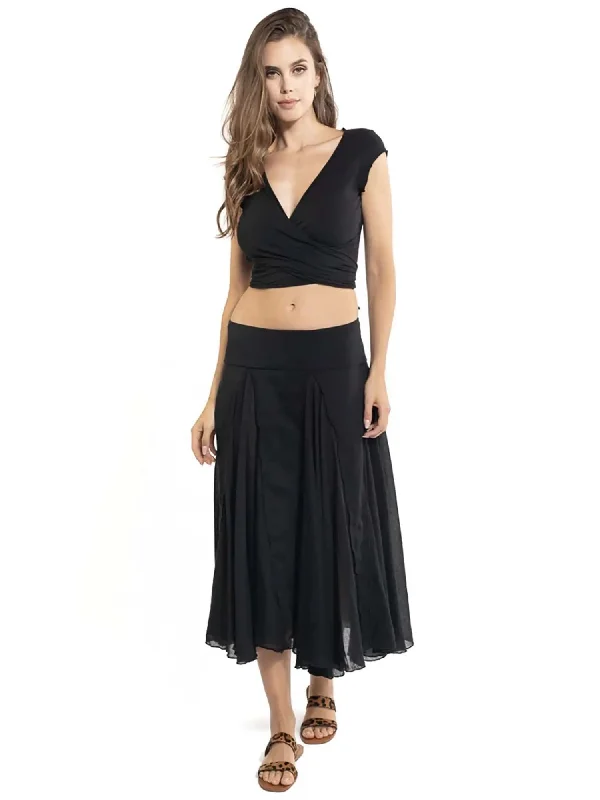 Hard Tail Rolldown Waist Diamond Flare Skirt (Style VL-19) Minimalist unclassified skirts