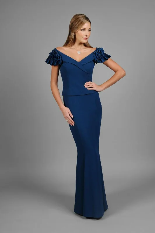 Alexander by Daymor Ruffled Cap Sleeves Evening Gown 306 - 1 pc New Champagne In Size 8 Available Graduation party dresses