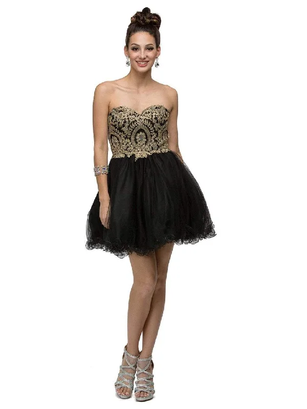 Dancing Queen 9100 Strapless Embroidered Cocktail Dress Formal party dresses