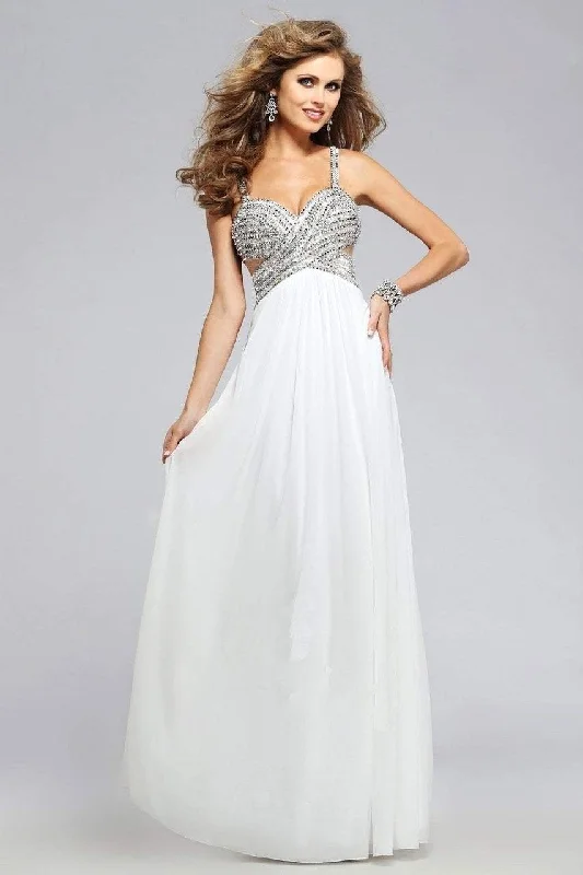 Faviana 7710 Surplice Sweetheart Chiffon Gown - 1 pc Ivory in Size 6 Available Discounted party dresses