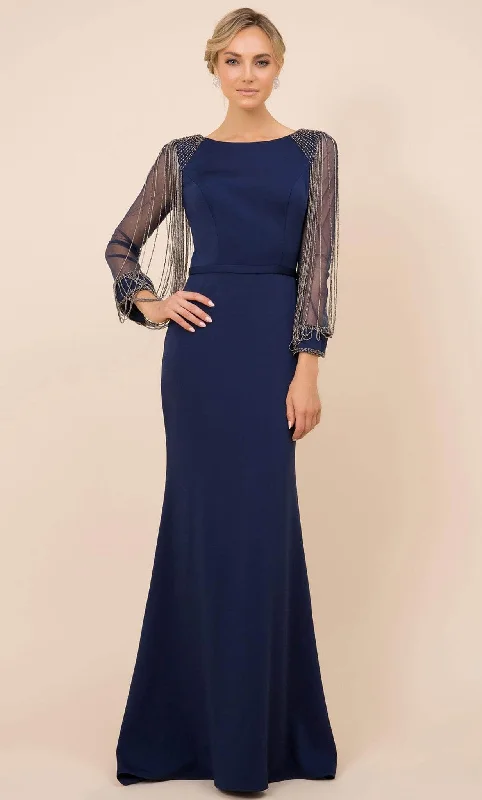 Nox Anabel Y410 - Modest Formal Fringed Evening Gown Ruffled party dresses