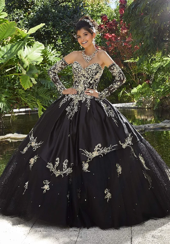 Vizcaya by Mori Lee - 89248 Dimensional Metallic Embroidered Ballgown PrettyLittleThing party dresses