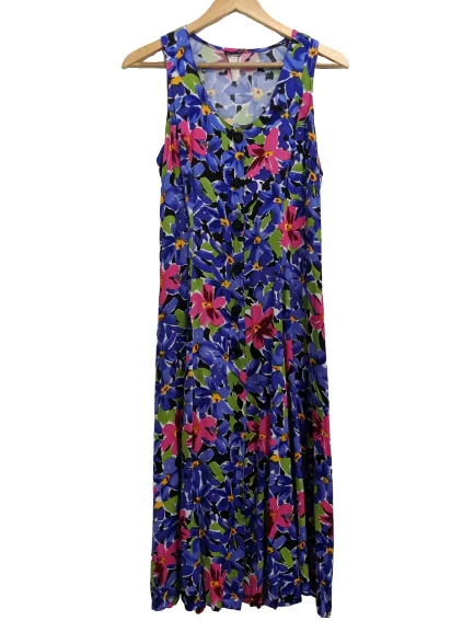 [M] 90s Floral Button-Up Maxi Dress Off-shoulder maxi dresses