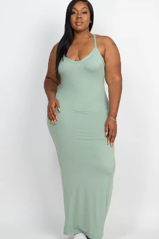 Plus Size Sage Green Bodycon Maxi Dress Must-have maxi dresses for this season