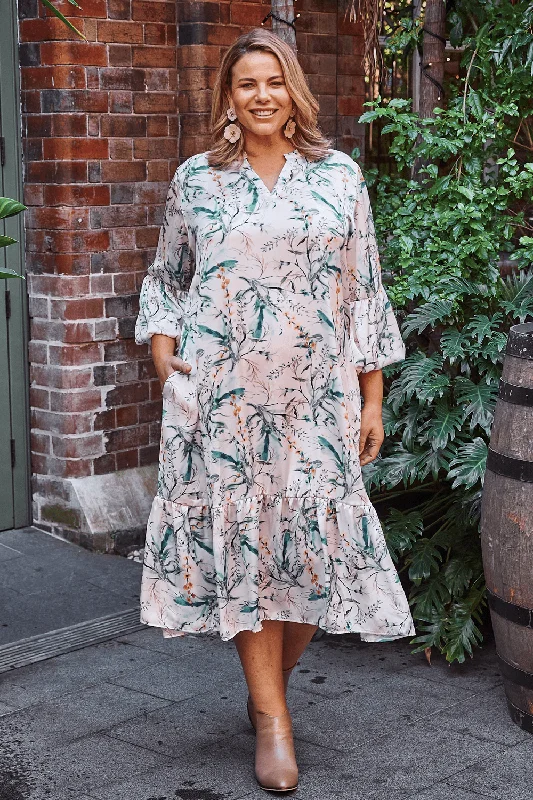 Stefania Floral Long Sleeve Dress Romantic floral dresses