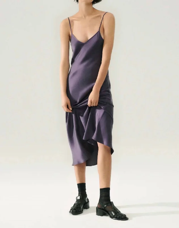 90S Slip Dress In Blackberry Minimalist unclassified dresses