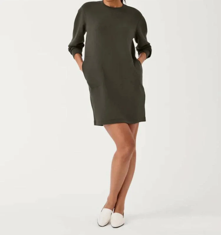 Air Essentials Crew Neck Dress In Olive Backless unclassified dresses