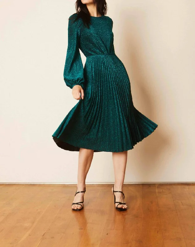 Beatrice Lurex Dress In Emerald Halter unclassified dresses