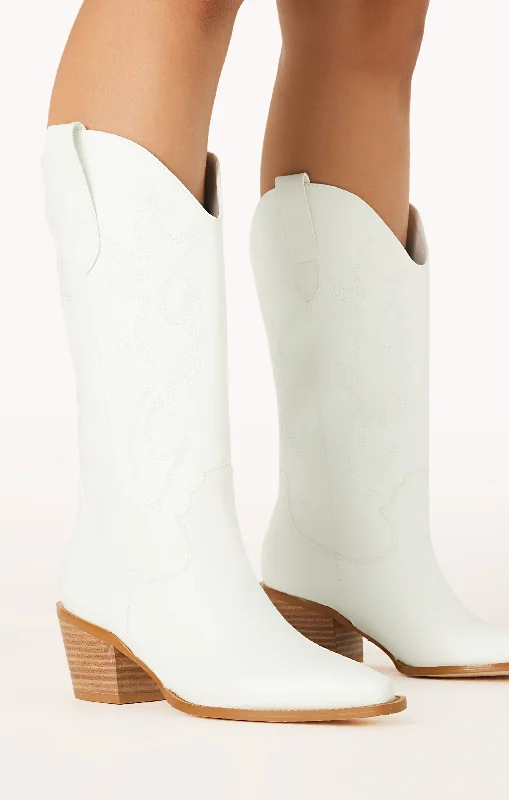 Billini Danaro Cowboy Boot ~ White Corset unclassified dresses