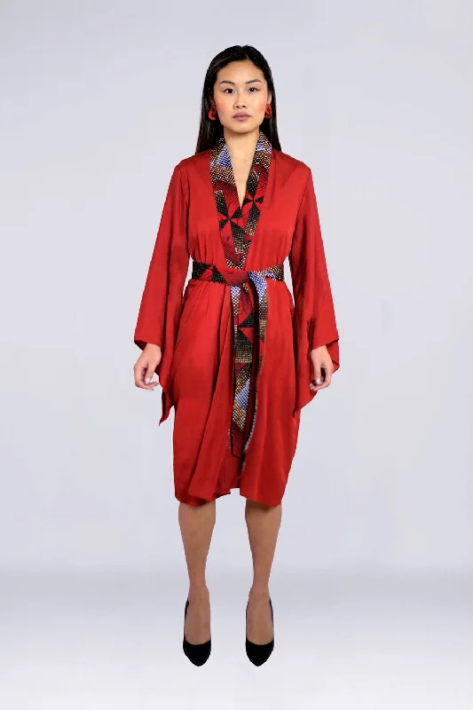 CATHY KIMONO ROBE Striped unclassified dresses