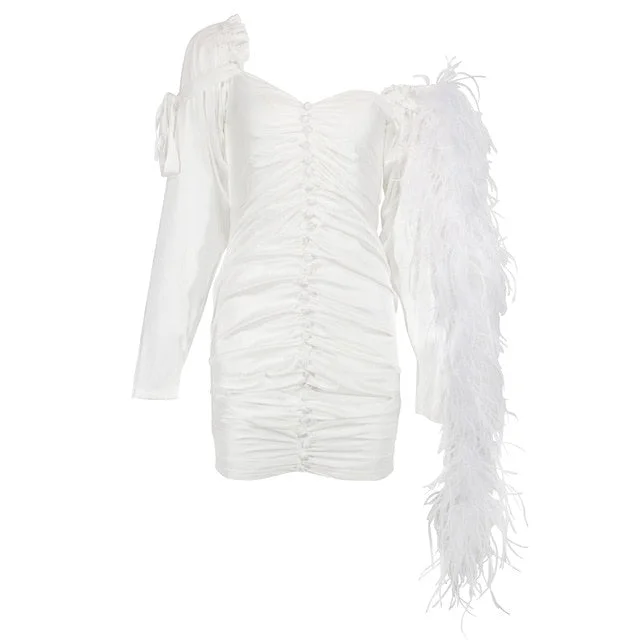 dress with feather