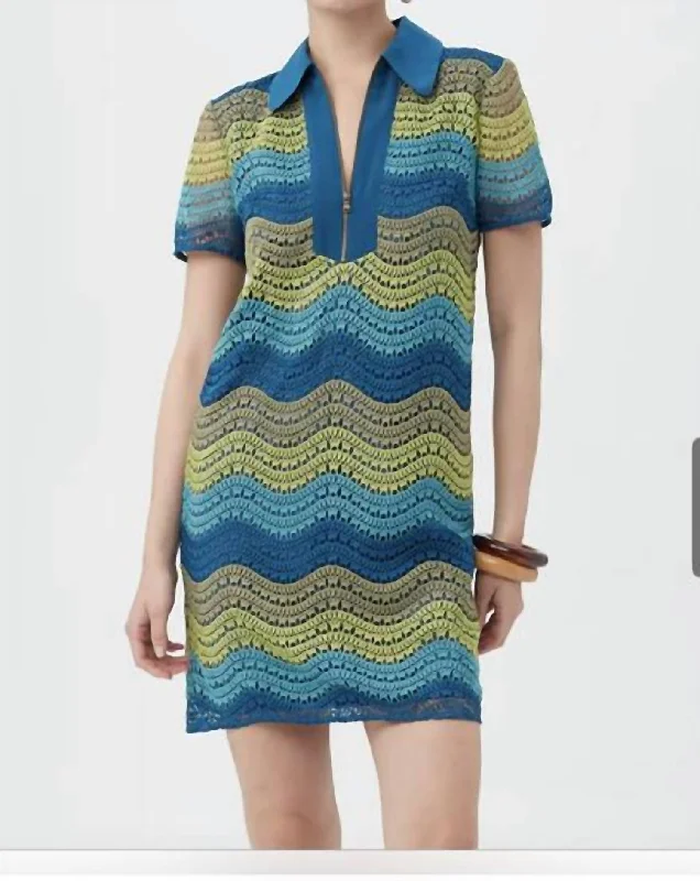 Estelle Dress In Green & Blue Comfortable unclassified dresses