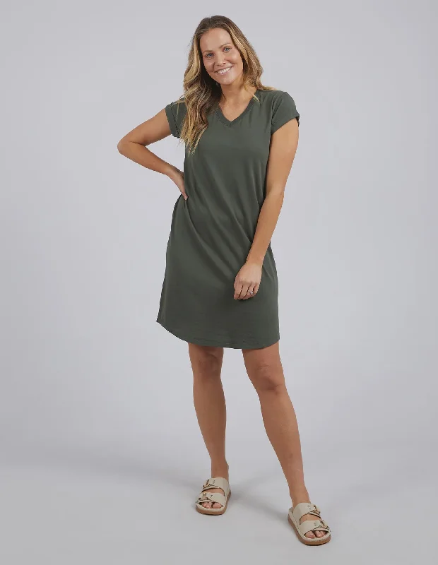 Foxwood Manly Vee Dress - Khaki Minimalist unclassified dresses