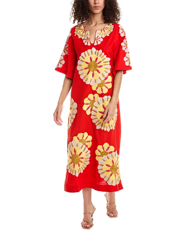 Frances Valentine Delightful Linen-Blend Caftan Petite unclassified dresses