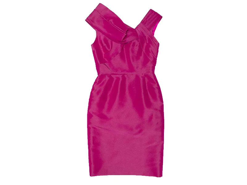 Fuchsia Oscar de la Renta Sleeveless Sheath Dress Size US 4 Long sleeve unclassified dresses