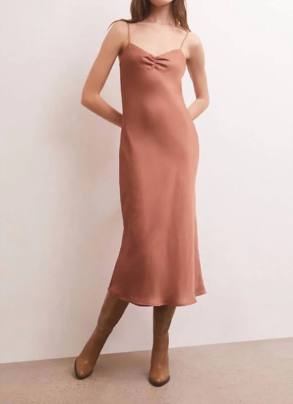 Lark Lux Sheen Slip Dress In Penny Halter unclassified dresses