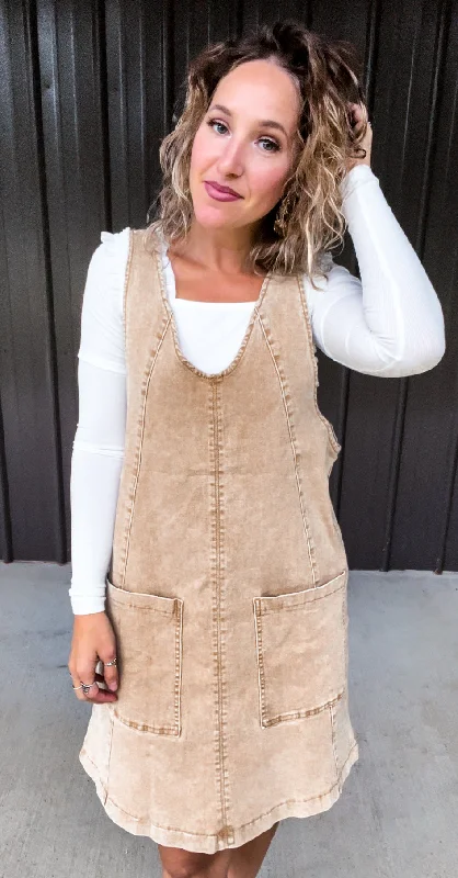 Latte Overall Dress Petite unclassified dresses