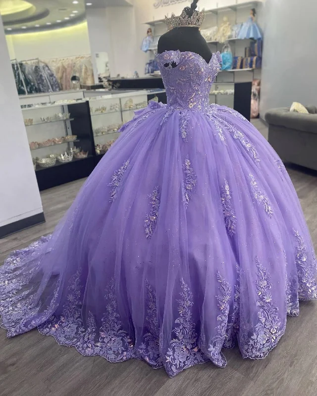 Lilac Corset Mexican Quinceanera Dress Corset Ball Gown outfits Trendy new unclassified dresses