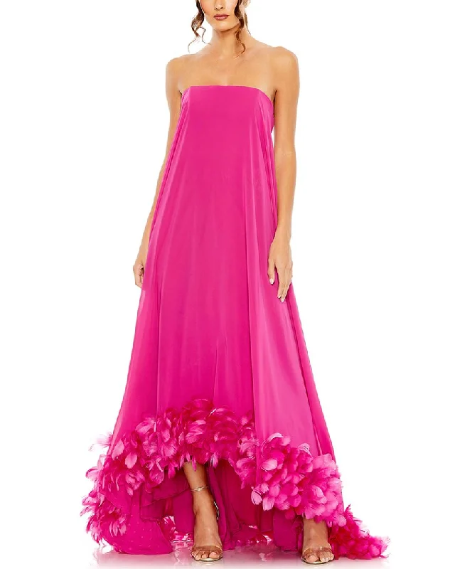 Mac Duggal Strapless Flare Feather Hem Gown High-end unclassified dresses