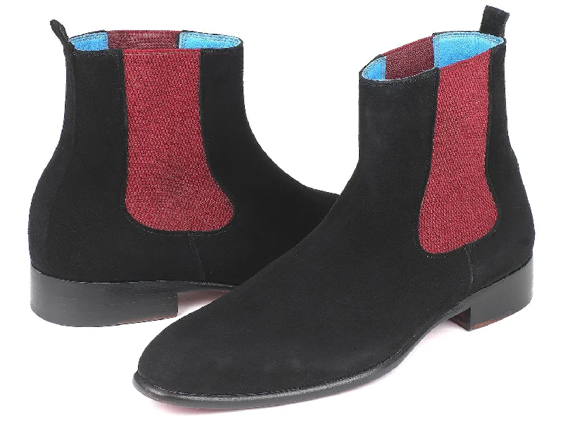 Paul Parkman Black Suede Chelsea Boots (ID#SD841BLK) Festival unclassified dresses