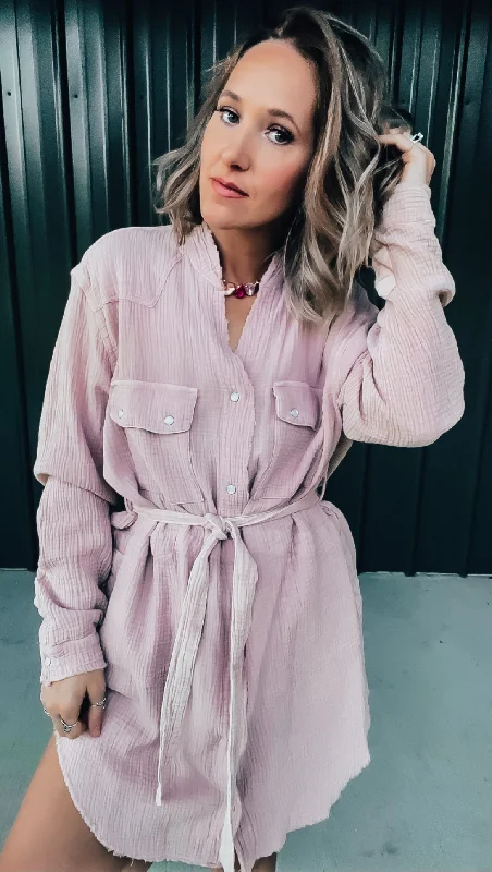 Pink Gauze Flannel Dress Affordable unclassified dresses