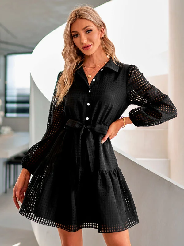 Single breasted slim fit Plaid Dress Anniversary unclassified dresses