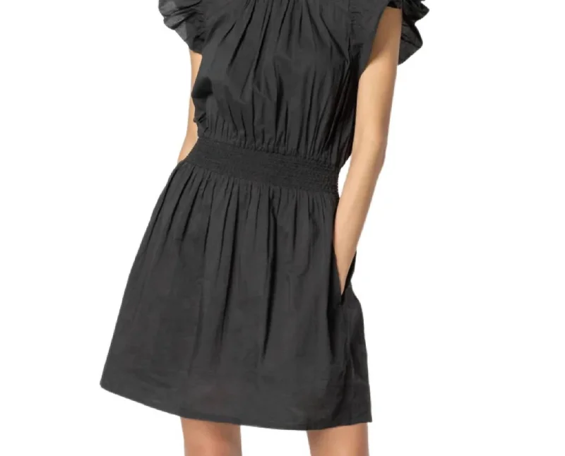 Smocked Waist Dress In Licorice High-low unclassified dresses