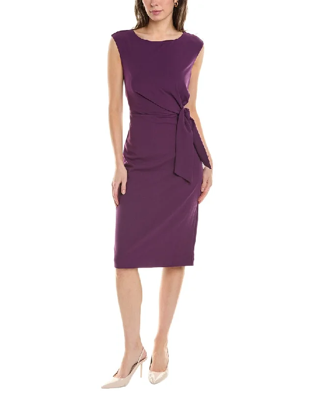 Tahari ASL Tie Front Sheath Dress Short unclassified dresses