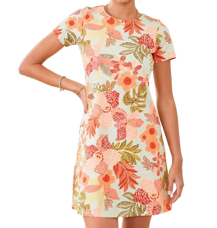 Tahlia Jersey Dress In Callawassie Flowers Seafoam Floral unclassified dresses