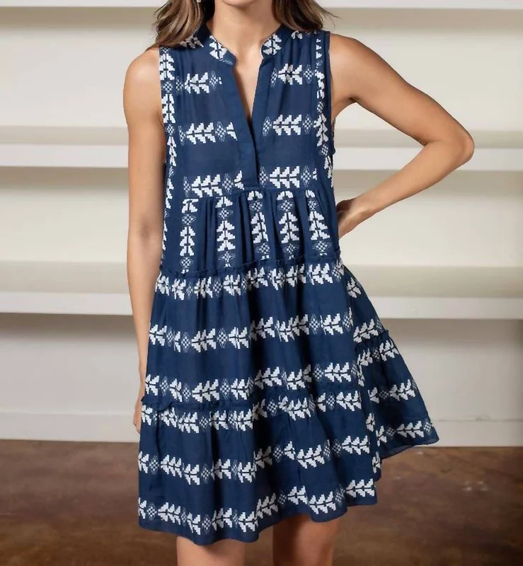 The Taylor Arrow Print Dress In Navy Backless unclassified dresses