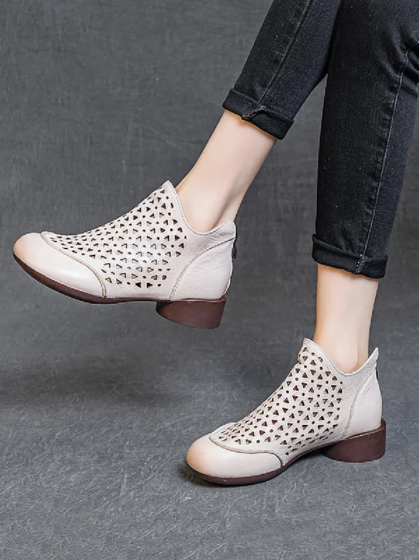 Women Summer Casual Leather Soft Cutout Boots UI1029 Festival unclassified dresses