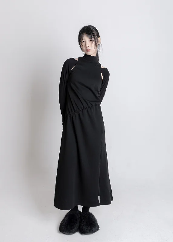 [WOOHWA] FW 24 POLA CUT OUT SLIT OPS BLACK Graduation unclassified dresses